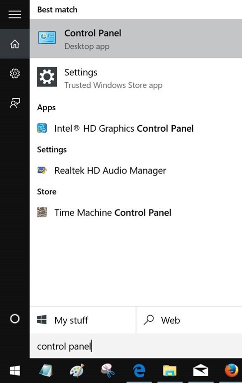 Abre el Panel de control de Windows 10