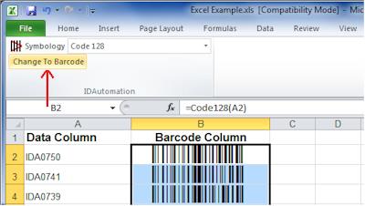 crear código de barras en Excel