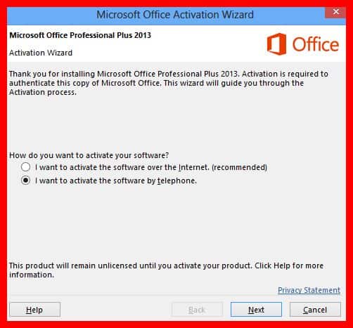 Activación de Microsoft Office 2013 por teléfono