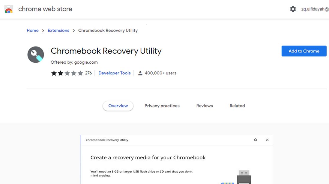 Utilidad de recuperaciÃ³n de Chromebook