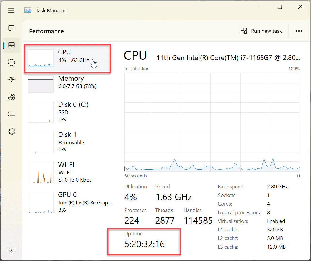 Encuentre el tiempo de actividad de su PC con Windows 11