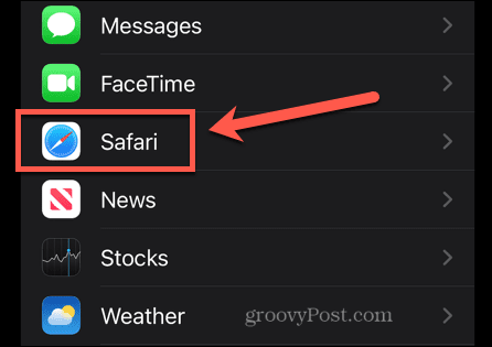 configuración de safari de iphone