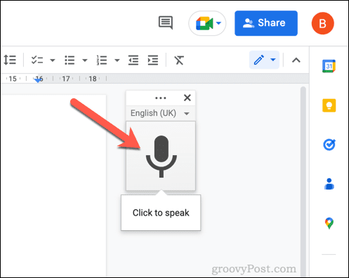 Habilitar escritura por voz en Google Docs