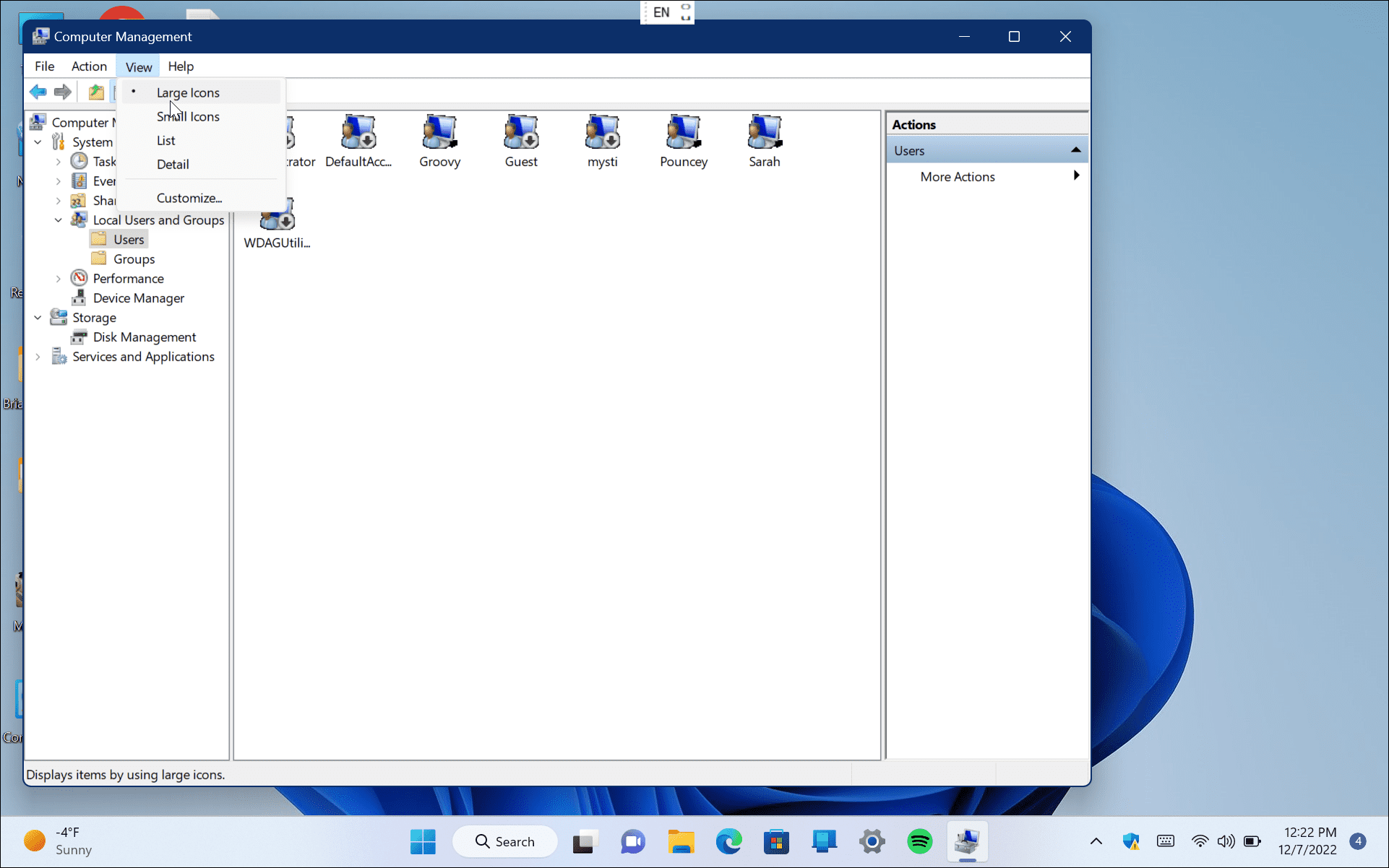 Ver todas las cuentas de usuario en Windows 11