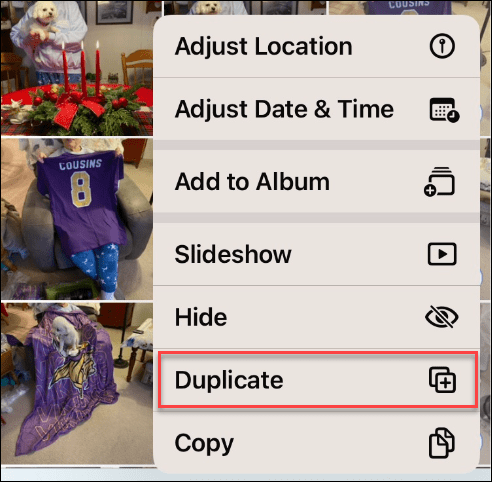 Cómo duplicar fotos o videos en iPhone