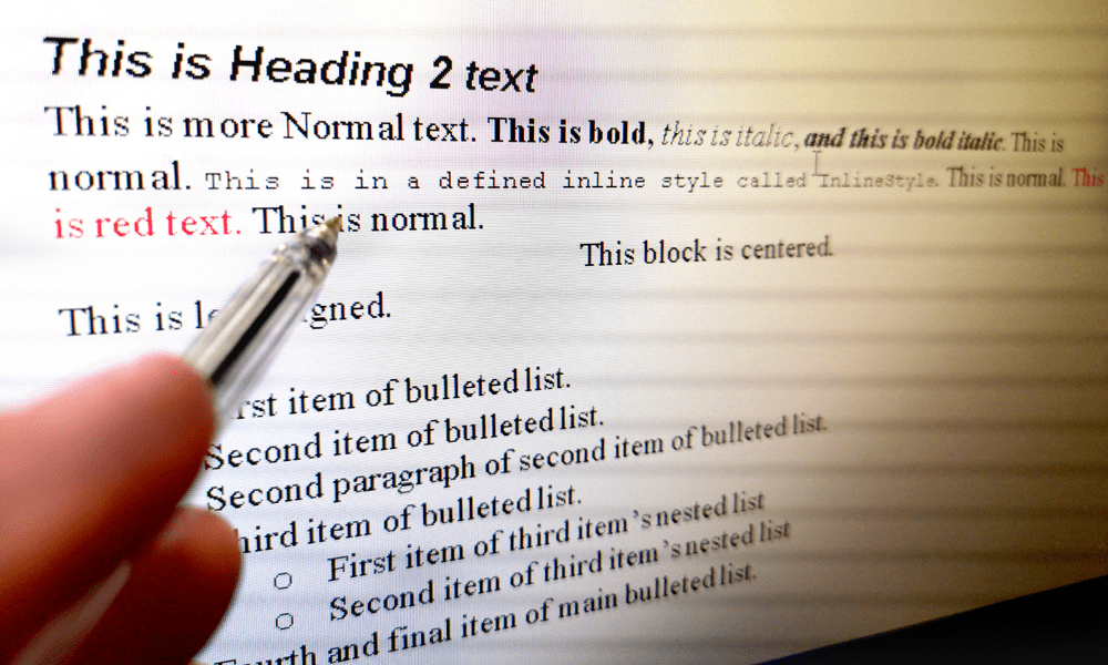 Ejemplos de formato de texto en un documento presentado