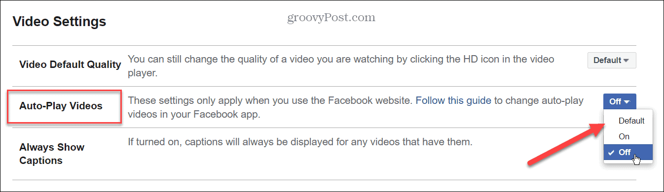 Cómo deshabilitar la reproducción automática de videos en Facebook