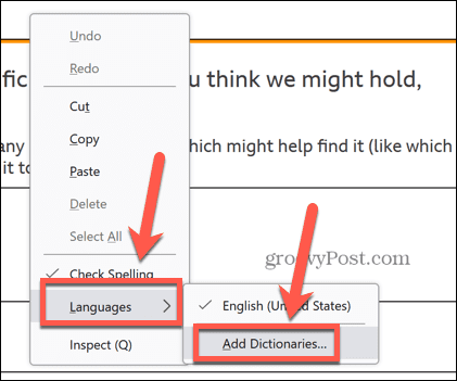 Firefox agregar diccionarios