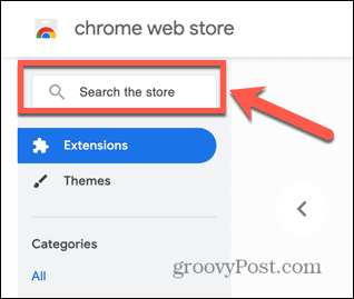 búsqueda en la tienda de Chrome