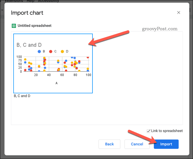 Importación de un gráfico en Google Docs