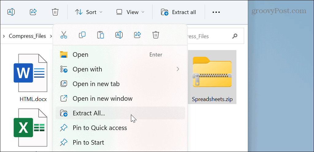 Cómo comprimir archivos y carpetas en Windows 11