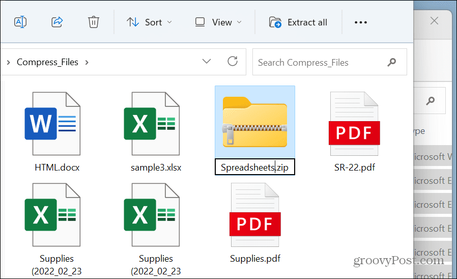 Archivos y carpetas comprimidos en Windows 11