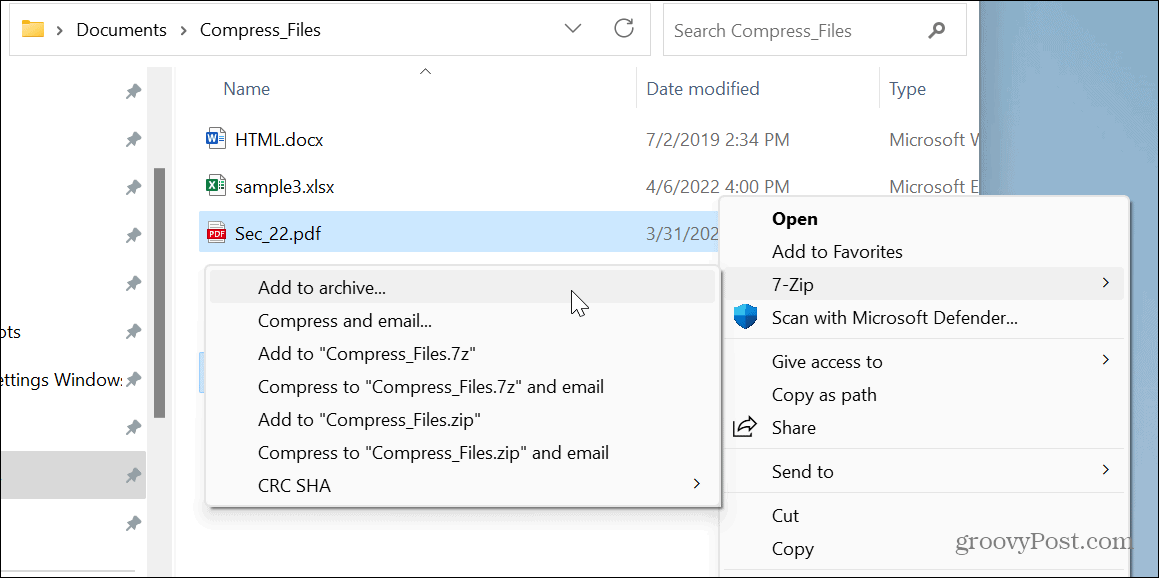 Cómo comprimir archivos y carpetas en Windows 11