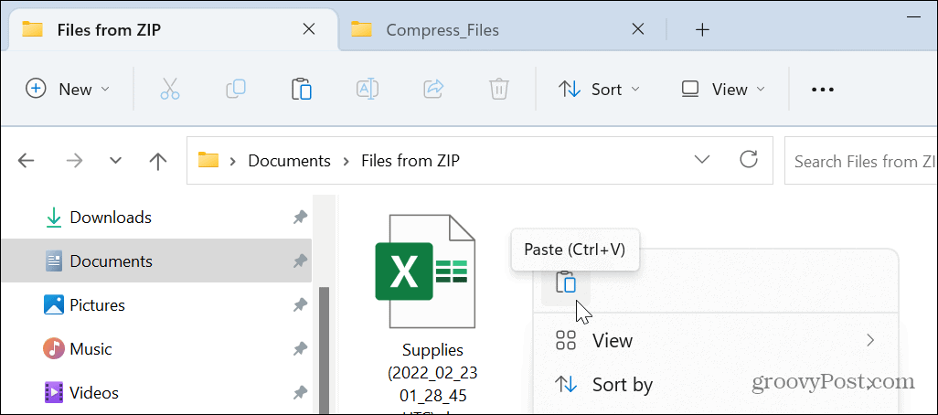 Archivos y carpetas comprimidos en Windows 11