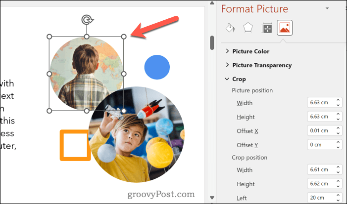 Cambiar el tamaño de las imágenes de Powerpoint manualmente