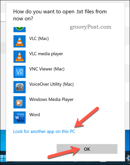 Elegir una aplicación para abrir un tipo de archivo en Windows 11