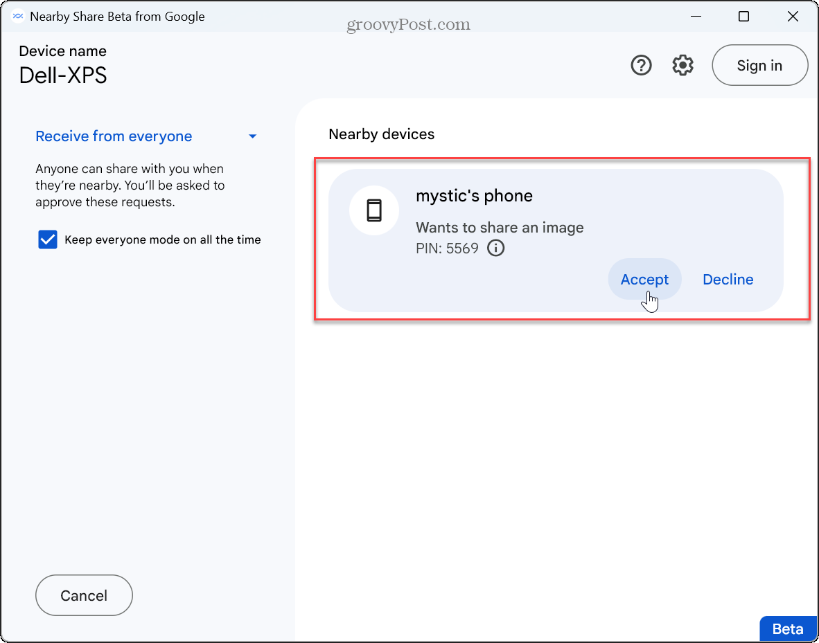 Cómo usar Google Near Share en Windows 11