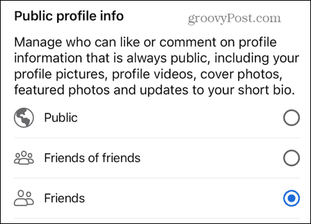 información del perfil público de facebook