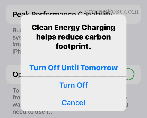 Cómo administrar la carga de energía limpia en el iPhone